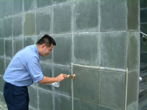 Surface Treated with Ox Bio S Technology to Prevent and Reduce Efflorescent Stain