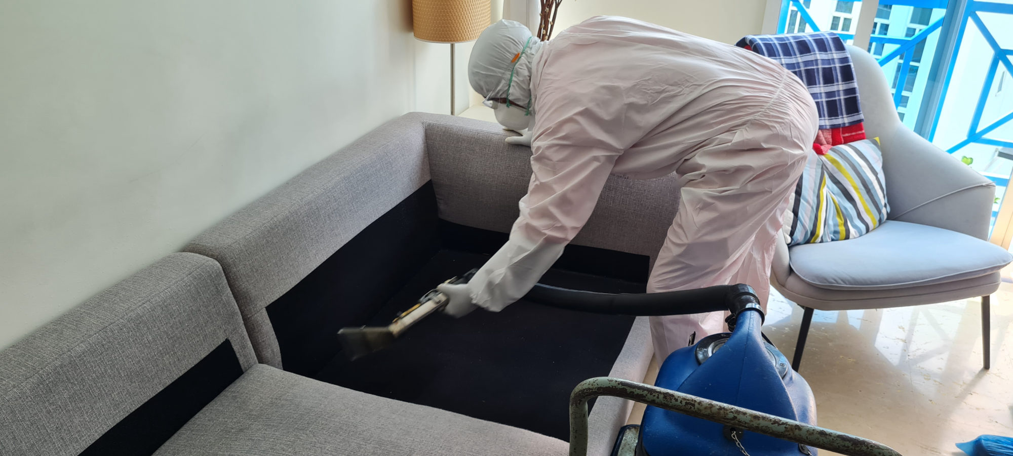 Clean modern Singapore office interior after professional disinfection