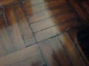 Deterioration of Parquet Due to Water Leakage
