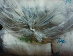 Yarn Affected with Water, Soot, and Mold